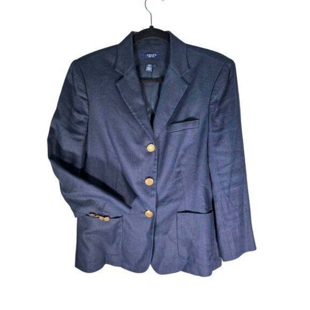 Chaps Navy Blazer with Gold Buttons